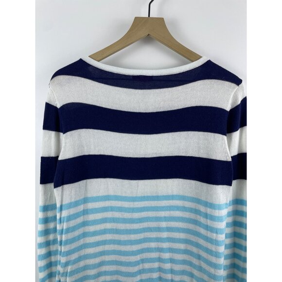 Lilly Pulitzer Women's Medium Cotton Breton Stripe Knit Beachy Nautical Sweater - Picture 8 of 13
